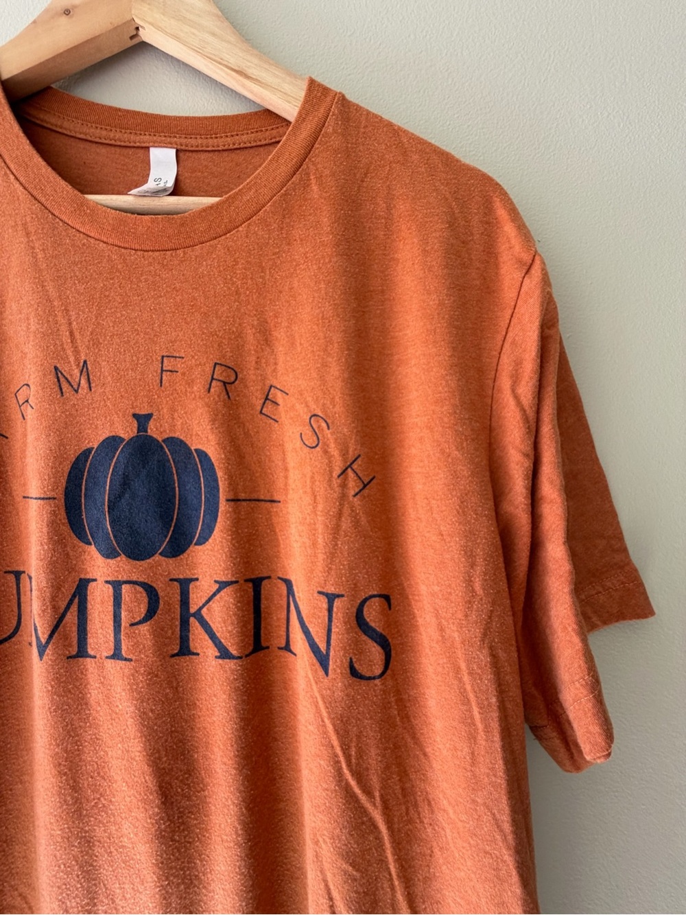 Bella Canvas Orange "Farm Fresh Pumpkins" Short Sleeve Tee - Picture 4 of 5